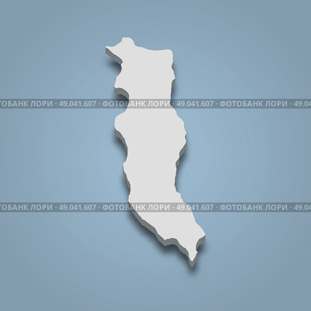 3d isometric map of Dent is an island in Whitsunday Islands. Стоковая иллюстрация, иллюстратор Максим Гребешков / Фотобанк Лори
