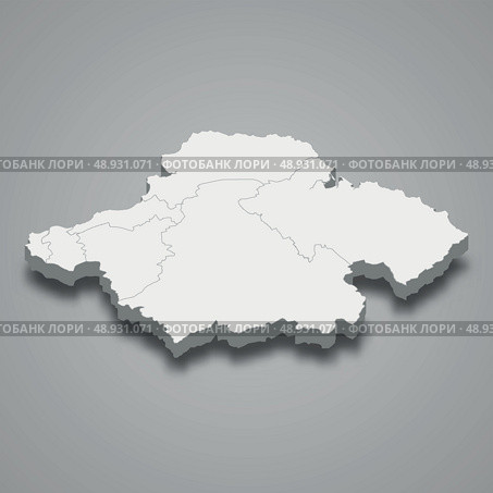 3d isometric map of East Lothian is a region of Scotland, Стоковая иллюстрация, иллюстратор Максим Гребешков / Фотобанк Лори