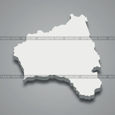 3d isometric map of Gia Lai Province of Vietnam. Стоковая иллюстрация, иллюстратор Максим Гребешков / Фотобанк Лори