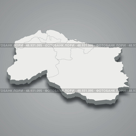 3d isometric map of Inverclyde is a region of Scotland, Стоковая иллюстрация, иллюстратор Максим Гребешков / Фотобанк Лори