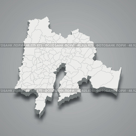 3d map of Cundinamarca is a department of Colombia. Стоковая иллюстрация, иллюстратор Максим Гребешков / Фотобанк Лори