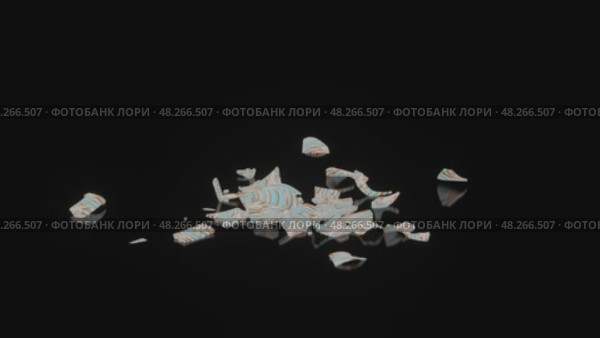 3d render animation of breaking a beautiful vase into small fragments. Стоковая анимация, аниматор Сергей Чубаров / Фотобанк Лори