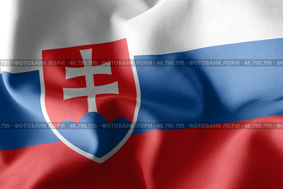 3D rendering illustration flag of Slovakia. Waving on the wind f. Стоковое фото, фотограф Максим Гребешков / Фотобанк Лори