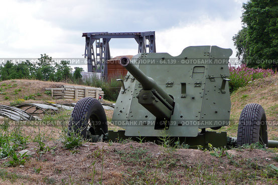 45-мм противотанковая пушка (2007 год). Редакционное фото, фотограф ДЕНЩИКОВ Александр Витальевич / Фотобанк Лори