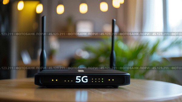 5G wi-fi роутер. Стоковое AI-изображение, AI-художник Александр Жуков / Фотобанк Лори