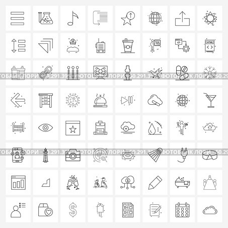 64 Editable Vector Line Icons and Modern Symbols of star, favorite, music, step, debug Vector Illustration. Стоковая иллюстрация, агентство Ingram Publishing / Фотобанк Лори