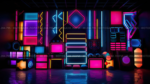 8s light tech background ai generated. Стоковое AI-изображение, AI-художник Vectorwin / Фотобанк Лори