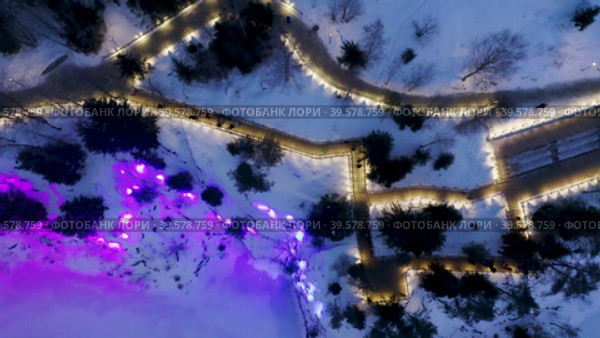 a beautiful view of the illumination of the ruskela mountain park. republic of karelia. Стоковое видео, видеограф Николай Титюк / Фотобанк Лори