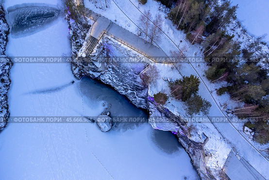 A beautiful view of the illumination of the ruskela mountain park. republic of karelia. Редакционное фото, фотограф Николай Титюк / Фотобанк Лори