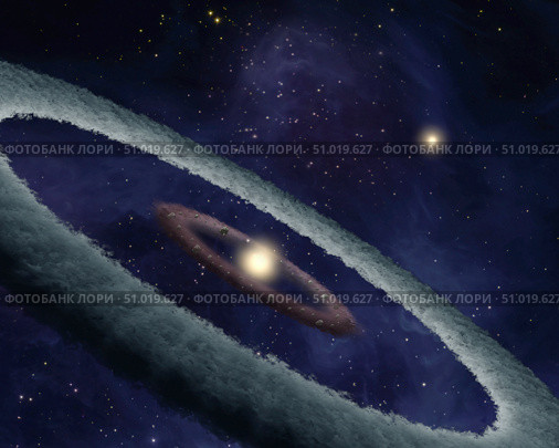 A binary star system. Стоковое фото, фотограф Stocktrek Images, Inc. / ТАСС / Фотобанк Лори