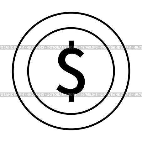 A bold dollar symbol centered within a double circle, rendered in black and white. Ideal for financial themes, business graphics, economic presentations, investment icons, and banking designs.. Simple Black and White Dollar Symbol within Double Circle Ideal for Financial and Economic Designs. Стоковая иллюстрация, агентство Ingram Publishing / Фотобанк Лори