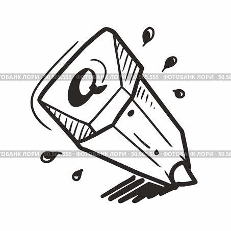 A hand drawn illustration of a pencil with the letter Q inside. symbolizing creativity and brainstorming. Perfect for education. learning. and writing related concepts. Стоковая иллюстрация, агентство Ingram Publishing / Фотобанк Лори