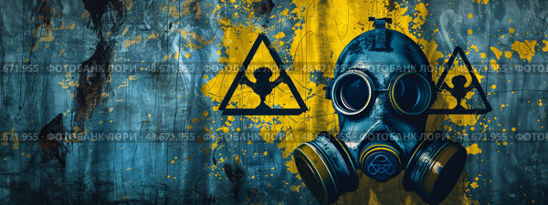 A Hazmat Suit Amidst a Cloud of Yellow Smoke Symbolizing Safety and Hazard Protection in Critical Imagery. Стоковое AI-изображение, AI-художник Anastasy Yarmolovich / Фотобанк Лори