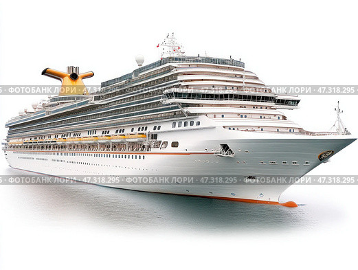 A large cruise ship is sailing on the ocean. Стоковое AI-изображение, AI-художник Ярославский Максим / Фотобанк Лори