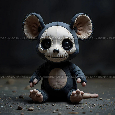 A mouse from a horror movie. Стоковое AI-изображение, AI-художник RamA / Фотобанк Лори