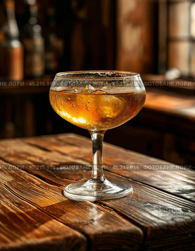 A refreshing glass of cocktail. New Year and Christmas. Стоковое AI-изображение, AI-художник Сергей Елизарьев / Фотобанк Лори