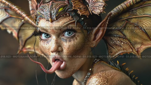 A stunning transformation highlights detailed makeup artistry as the subject portrays a whimsical creature with enchanting features and vibrant colors. Стоковое AI-видео, аниматор Данила Большаков / Фотобанк Лори