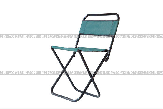 A tourist chair, collapsible on a white background. Isolate.Portable chair. Стоковое фото, фотограф Александр Поташев / Фотобанк Лори