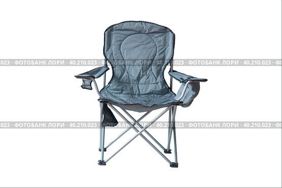 A tourist chair, collapsible on a white background. Isolate.Portable chair. Стоковое фото, фотограф Александр Поташев / Фотобанк Лори