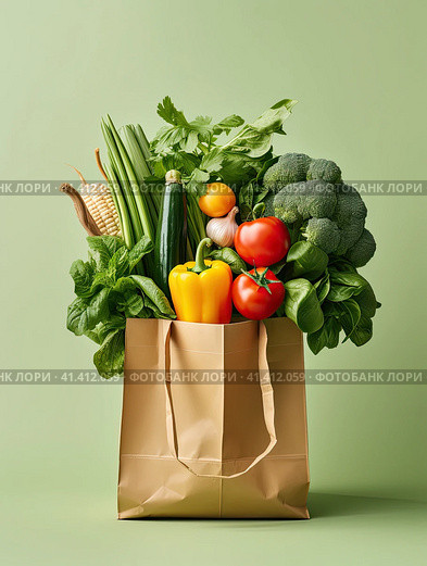 A variety of fresh vegetables in an eco-friendly wicker basket. Generated by AI. Стоковое AI-изображение, AI-художник Ярославский Максим / Фотобанк Лори