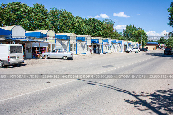 Abinsk, street Councils shops the Cossack market   Абинск улица Советов магазины казачьего рынка (2020 год). Редакционное фото, фотограф Владимир Ушаров / Фотобанк Лори