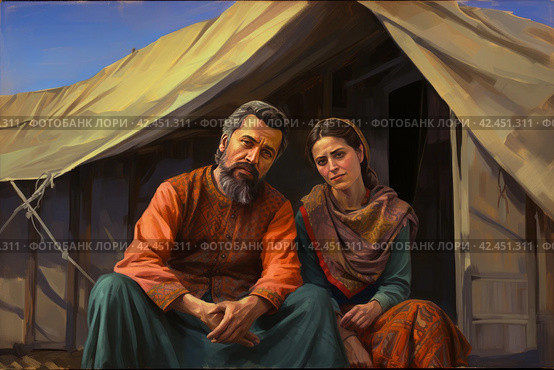 Abraham sara bible table. Generate Ai. Стоковое AI-изображение, AI-художник Иван Рябоконь / Фотобанк Лори
