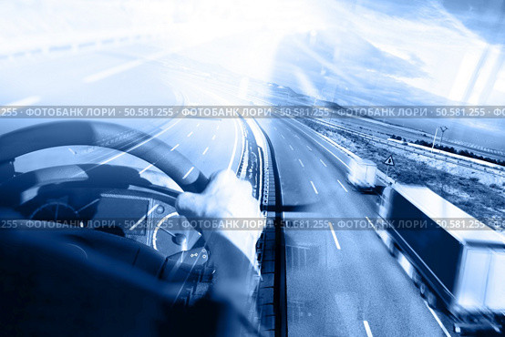 Abstract background Trucks and transport.Highway and delivering.. Abstract Design international shipment and highway. Стоковое фото, агентство Ingram Publishing / Фотобанк Лори