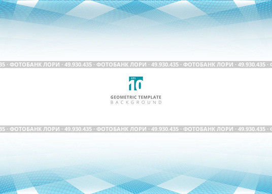 Abstract blue square pattern and halftone dots perspective header footer on white background. Geometric business. Room interior. Vector illustration. Стоковая иллюстрация, агентство Ingram Publishing / Фотобанк Лори