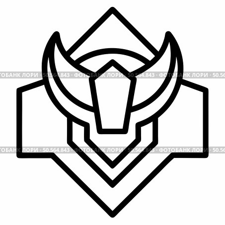 Abstract geometric logo with a bold and modern design. Features a central diamond with rounded corners. a pentagonal shape inside. and crescent shaped elements on either side. Perfect for branding or design projects. Стоковая иллюстрация, агентство Ingram Publishing / Фотобанк Лори