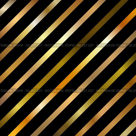 Abstract Golden Gradient Color Diagonal Striped Lines Pattern on Black Background. Vector Illustration. Стоковая иллюстрация, агентство Ingram Publishing / Фотобанк Лори