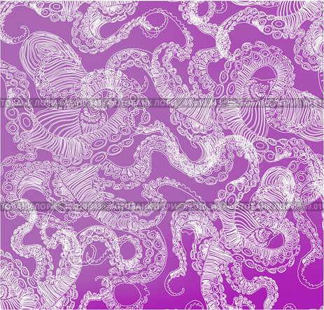 Abstract  gothic thin line design element, octopus, symbol, sign for tattoo. Стоковая иллюстрация, агентство Ingram Publishing / Фотобанк Лори