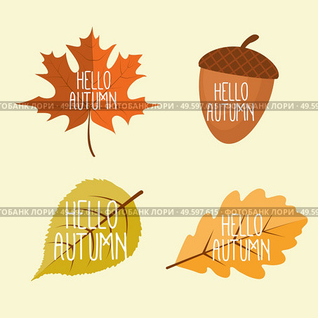 Abstract Hello Autumn Background with Falling Leaves, Rowan and Acorn. Vector Illustration EPS10. Abstract Hello Autumn Background with Falling Leaves, Rowan and Acorn. Vector Illustration. Стоковая иллюстрация, агентство Ingram Publishing / Фотобанк Лори