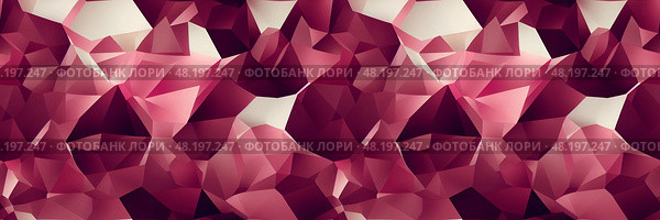 Abstract panoramic background. A colorful mosaic pattern of a variety of geometric shapes and polygons in shades of burgundy and mauve. Wide texture background with seamless pattern. Generative AI. Стоковое AI-изображение, AI-художник Андрей Степанов / Фотобанк Лори