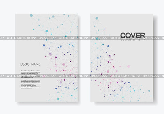 Abstract polygonal geometric shape with molecule structure style. Connect lines and dots cover brochure.. Abstract polygonal geometric shape with molecule structure style. Connect lines and dots cover brochure. Стоковая иллюстрация, агентство Ingram Publishing / Фотобанк Лори