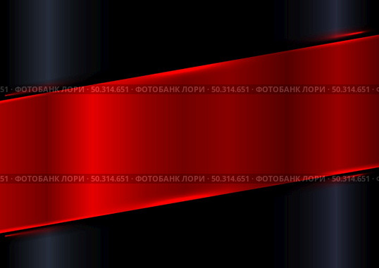 Abstract red shiny diagonal plate on black gradient glossy background with red laser lighting effect. Vector illustration. Стоковая иллюстрация, агентство Ingram Publishing / Фотобанк Лори