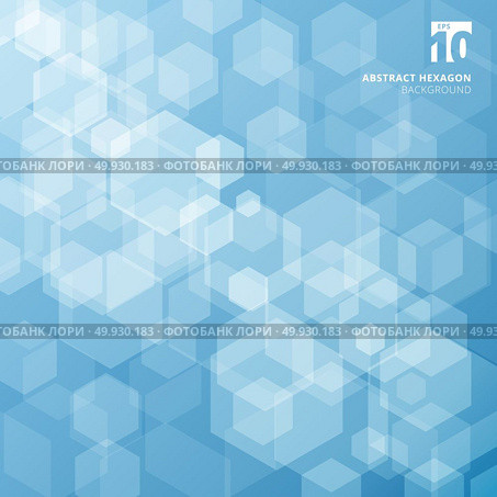 Abstract technology with hexagons overlay on blue background. Vector illustration. Стоковая иллюстрация, агентство Ingram Publishing / Фотобанк Лори