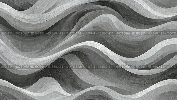 Abstract wave patterns in light shades of gray on a white background. Стоковое AI-изображение, AI-художник Tatiana Syrtseva / Фотобанк Лори