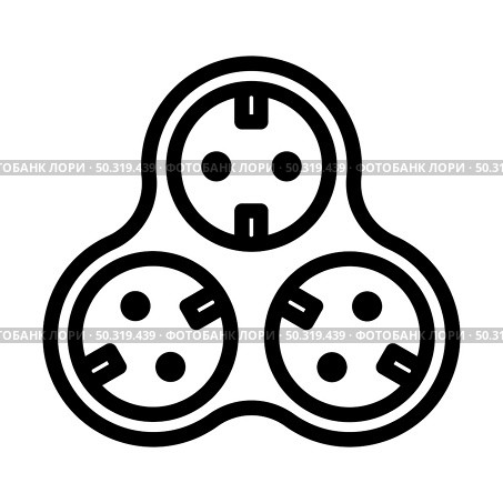 AC Splitter Icon. Editable Bold Outline Design. Vector Illustration. Стоковая иллюстрация, агентство Ingram Publishing / Фотобанк Лори