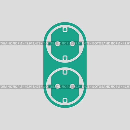 AC splitter icon. Gray background with green. Vector illustration. Стоковая иллюстрация, агентство Ingram Publishing / Фотобанк Лори