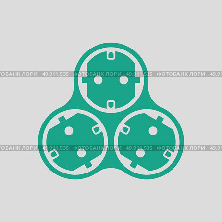 AC splitter icon. Gray background with green. Vector illustration. Стоковая иллюстрация, агентство Ingram Publishing / Фотобанк Лори