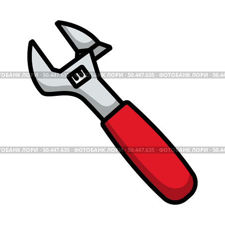 Adjustable Wrench Icon. Editable Bold Outline With Color Fill Design. Vector Illustration. Стоковая иллюстрация, агентство Ingram Publishing / Фотобанк Лори