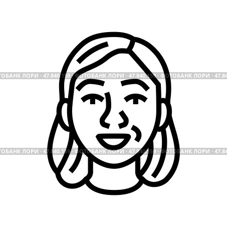 admiration woman expression line icon vector illustration. Стоковая иллюстрация, иллюстратор Vectorwin / Фотобанк Лори