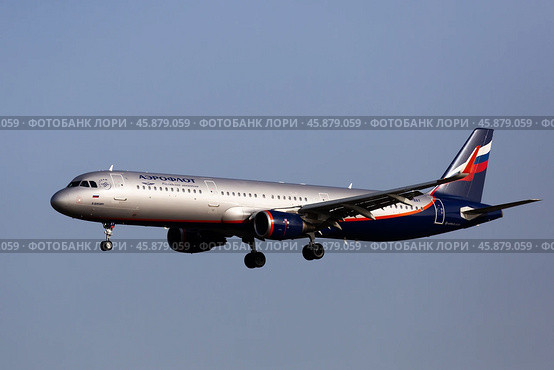 Aeroflot Airbus landing in El Prat Airport (2020 год). Редакционное фото, фотограф Яков Филимонов / Фотобанк Лори