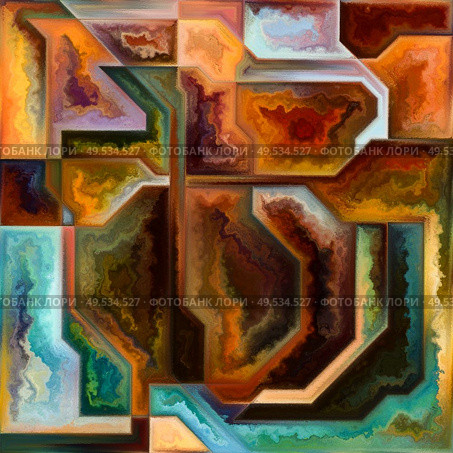 Affinity of Forms series. Abstract background of colorful shapes and textures on the subject of art, design, creativity and imagination. Стоковое фото, агентство Ingram Publishing / Фотобанк Лори