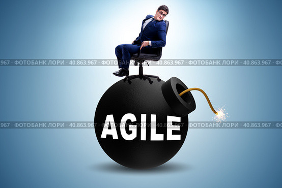 Agile concept with exploding bomb. Стоковое фото, фотограф Elnur / Фотобанк Лори