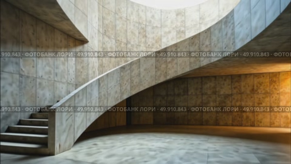 AI Generative Retrofuturism interior of the building, free space bright spacious corridor. Стоковое AI-видео, аниматор Spirit River / Фотобанк Лори