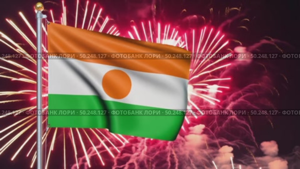 AI Generative The national flag of the independence of the state of Niger, background of fireworks. Стоковое AI-видео, аниматор Spirit River / Фотобанк Лори