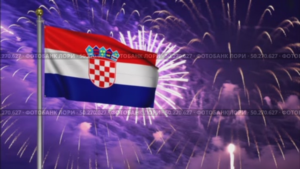 AI Generative The national flag of the independence of the state of Croatia, background of fireworks. Стоковое AI-видео, аниматор Spirit River / Фотобанк Лори