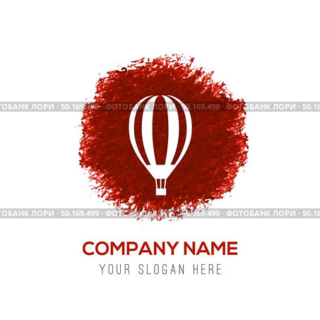 Air Balloon icon - Red WaterColor Circle Splash. Стоковая иллюстрация, агентство Ingram Publishing / Фотобанк Лори