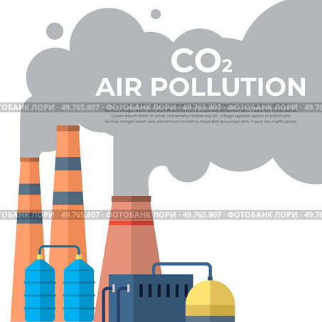 Air pollution vector illustration. The eco warriors battle against menacing forces air pollution contamination Global warming whispers warning about dangers unbridled air pollution. Air pollution. The air pollution metaphor is dark cloud hanging over canvas nature. Стоковая иллюстрация, агентство Ingram Publishing / Фотобанк Лори